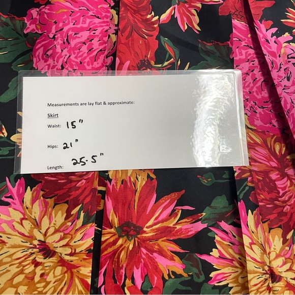 VTG Talbots 100% Silk Floral Pleated Lined Skirt Size 10 - Picture 11 of 12